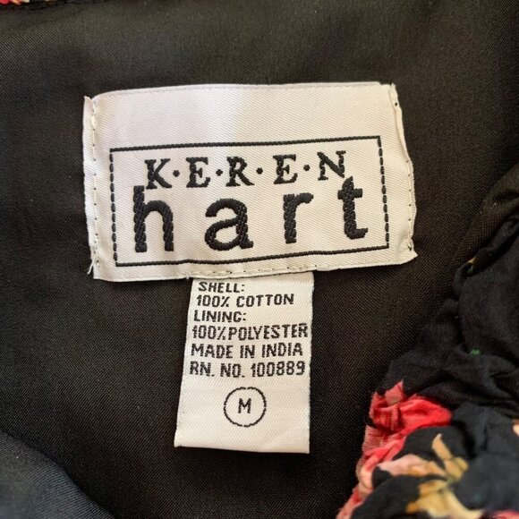 Vintage Keren Hart Women's Denim Quilted Floral Button Up Jacket Size Med - Picture 3 of 10